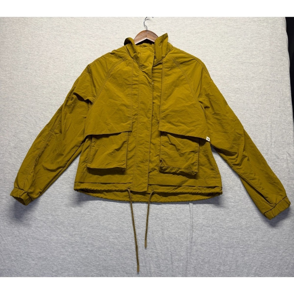 Liv Outdoor Quincy Jacket Womens Large Mustard Drawstring Hem Snap Inside Zipper